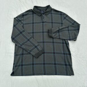 Men's Gray and Blue Plaid Shirt